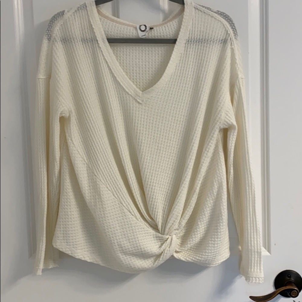 Anthropologie White Knot Sweater
